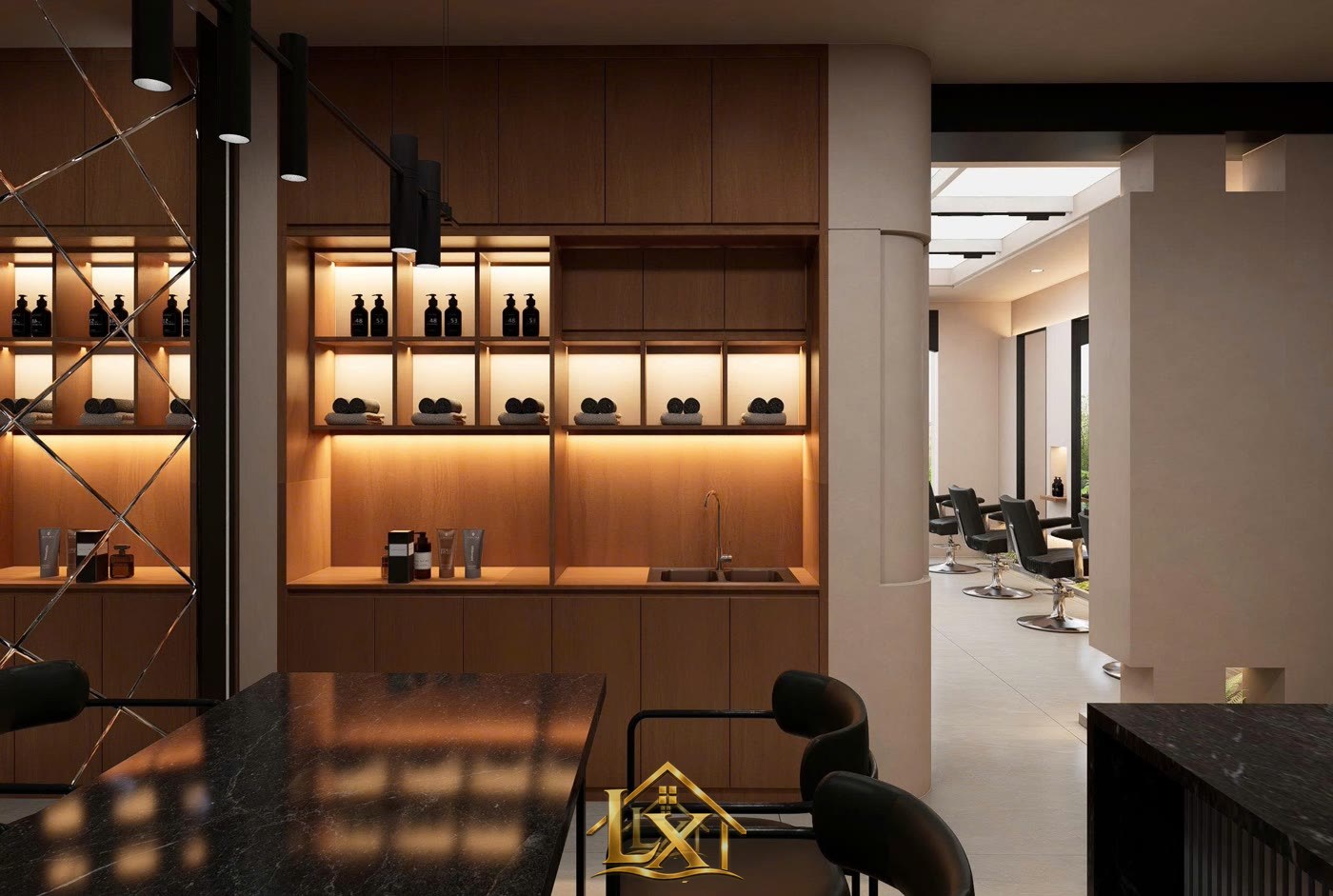 Mẫu tủ trưng bày sản phẩm mỹ phẩm salon do Nội Thất Hà Tuấn LX thi công 18 - Nội Thất Hà Tuấn LX