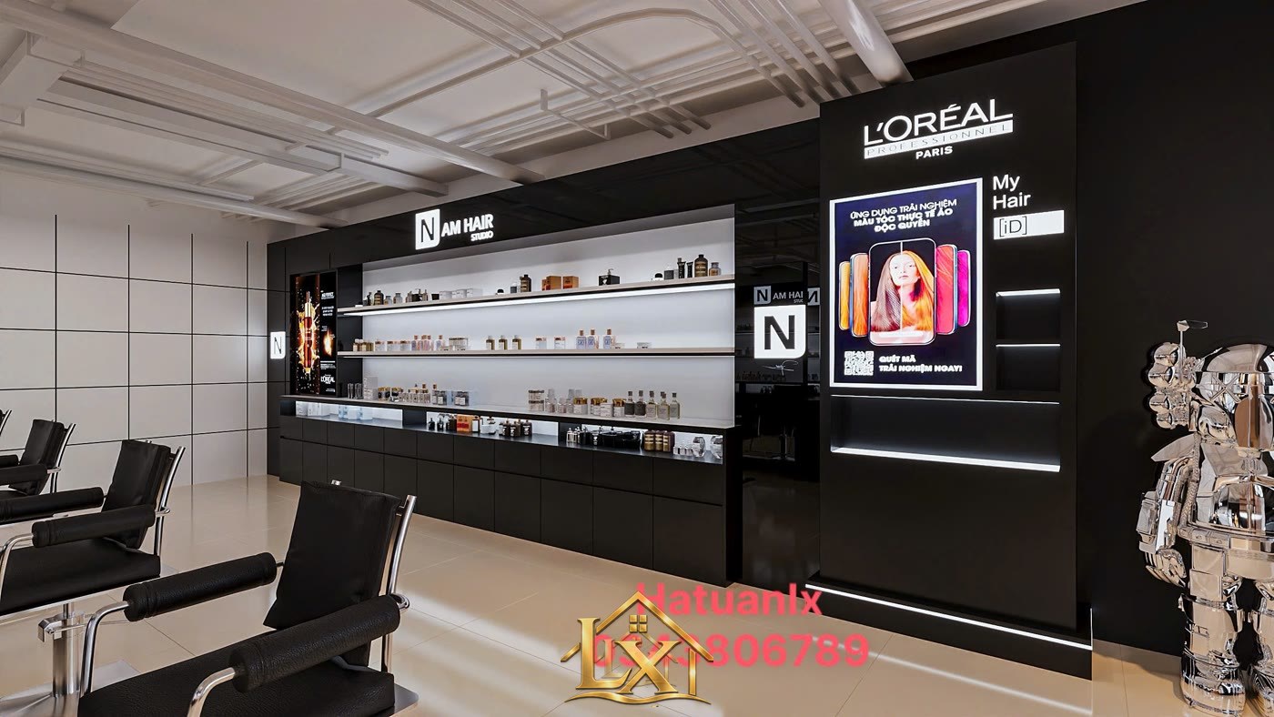 Mẫu tủ trưng bày sản phẩm mỹ phẩm salon do Nội Thất Hà Tuấn LX thi công 22 - Nội Thất Hà Tuấn LX