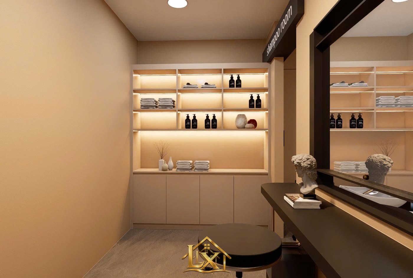 Mẫu tủ trưng bày sản phẩm mỹ phẩm salon do Nội Thất Hà Tuấn LX thi công 27 - Nội Thất Hà Tuấn LX